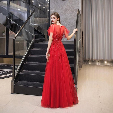 Robe de soirée trapèze sexy pour femme, robe de bal perlée, robe de soirée 