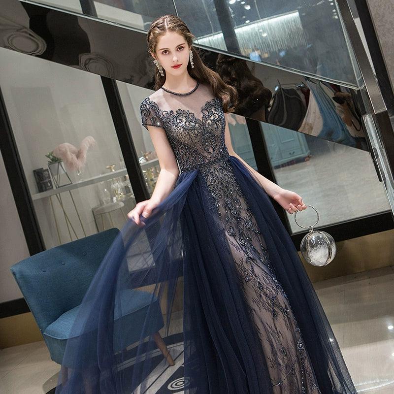 Robe de soirée sirène sexy en dentelle pour femme, robe de bal longue et formelle 