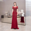 Women's A-Line Evening Dress Sexy Prom Dresses Beaded Formal Dresses for Women