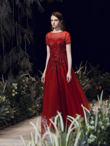 Robe de soirée trapèze pour femme, robe de bal sexy, robe de soirée perlée 