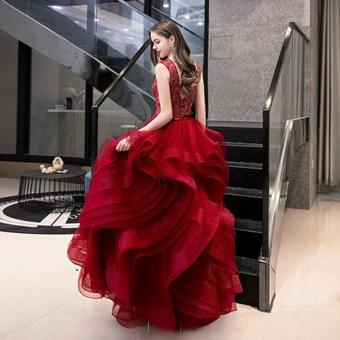 Robe de soirée longue pour femme, robe de bal, robe de mariée perlée sans manches 