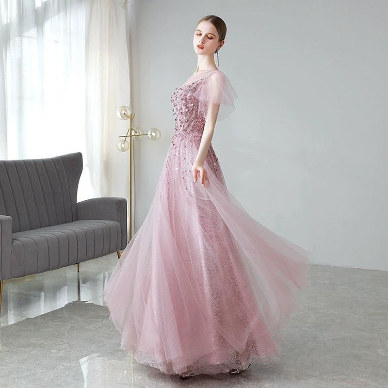 Vestidos de noche de corte A para mujer, vestidos de fiesta con cuentas, vestidos largos formales para mujer 