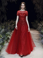 Vestidos de noche de corte A para mujer, vestidos de fiesta sexys para mujer, vestidos formales con cuentas para mujer 