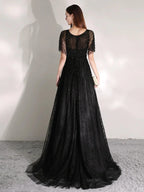 Vestido de noche de corte A para mujer, vestido sexy de graduación, vestido formal con escote en V y cuentas para mujer 