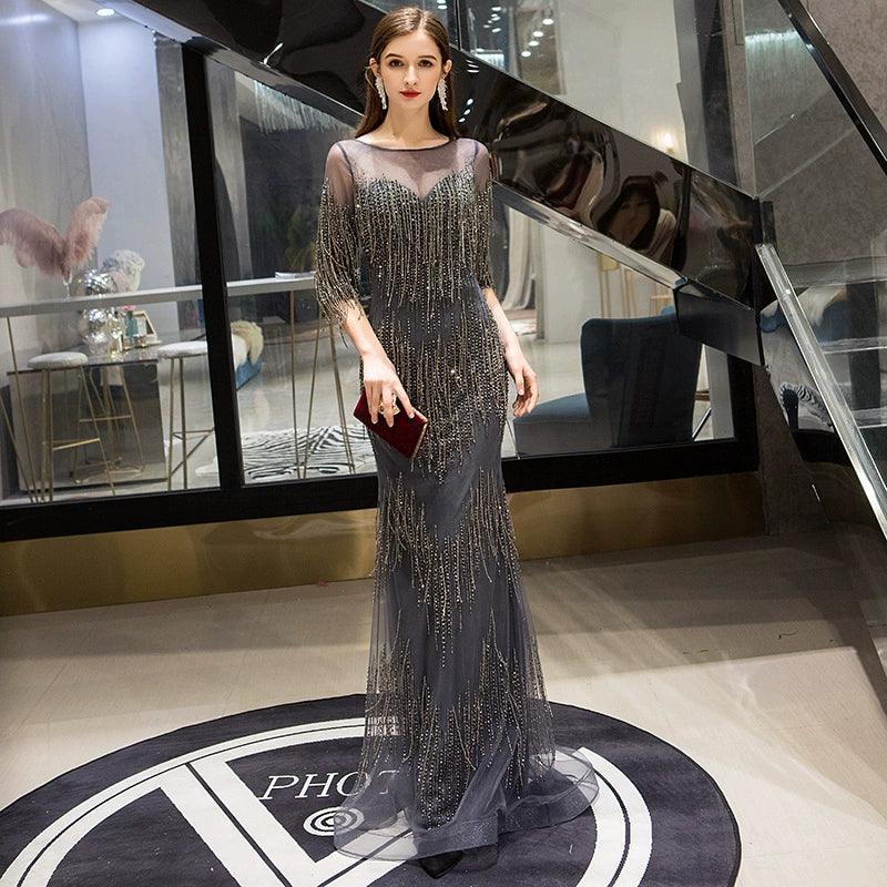 Baoleely Mermaid Evening Dress 2023 New Winter High end Light Luxury Small Crowd Banquet Elegance Host Luxury Dresses