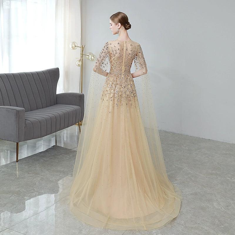 Vestidos de noche largos de corte A para mujer, vestidos de fiesta con cuentas, vestidos formales para mujer 