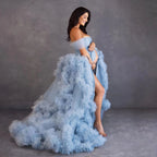 Ropa de maternidad para fotos, bata de mañana de un solo hombro, muy vendida.