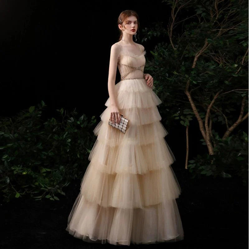 Women's Sexy Evening Dress Beaded Formal Dresses Long Prom Dresses for Women