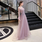 Vestidos de noche de corte A para mujer, vestidos de fiesta con cuentas, vestidos largos formales para mujer 
