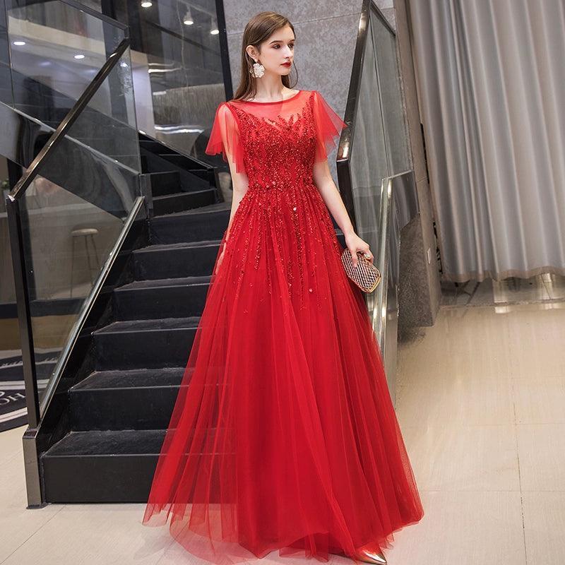 Robe de soirée trapèze sexy pour femme, robe de bal perlée, robe de soirée 