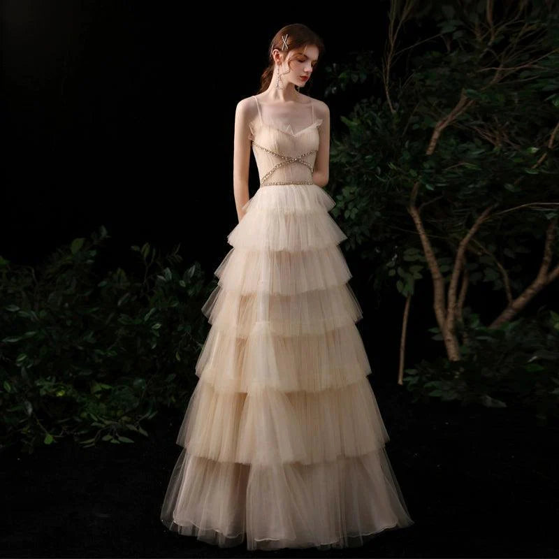 Women's Sexy Evening Dress Beaded Formal Dresses Long Prom Dresses for Women