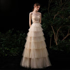 Women's Sexy Evening Dress Beaded Formal Dresses Long Prom Dresses for Women