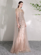 Robe de soirée sirène longue et sexy pour femme, tenue de bal perlée 