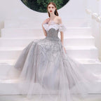 Baoleely Women's A-Line Evening Dress Beaded Sexy Prom Dresses Long Formal Dresses for Women