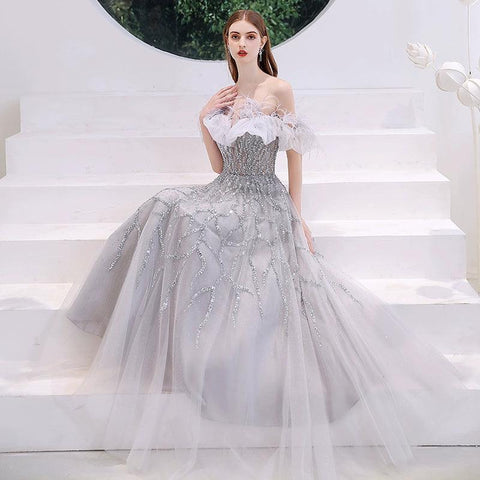 Robe de soirée trapèze Baoleely pour femme, tenue de bal sexy et perlée, longue et élégante 