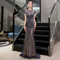 Women's Mermaid Evening Dress Long Sexy Prom Dresses Sleeveless Beaded Formal Dresses
