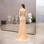 Vestido de noche de sirena para mujer, vestido de fiesta sexy, vestido largo formal con cuentas para mujer 