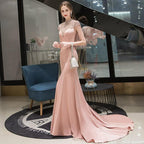 Women's Mermaid Evening Dress Sexy Beaded Prom Dresses for Women Long Lace Formal Dresses