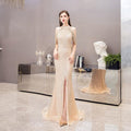 Vestido de noche de sirena para mujer, vestido de fiesta sexy con cuentas, vestido largo formal para mujer 