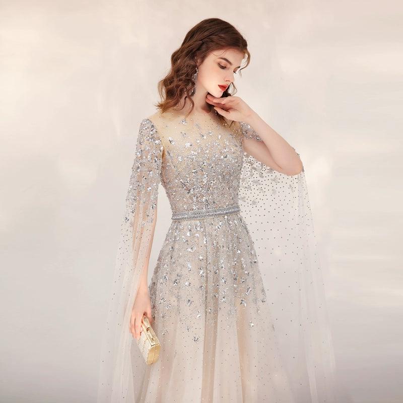 Women's Sexy Evening Dress Long Formal Dresses Beaded Prom Dresses for Women