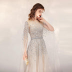 Women's Sexy Evening Dress Long Formal Dresses Beaded Prom Dresses for Women