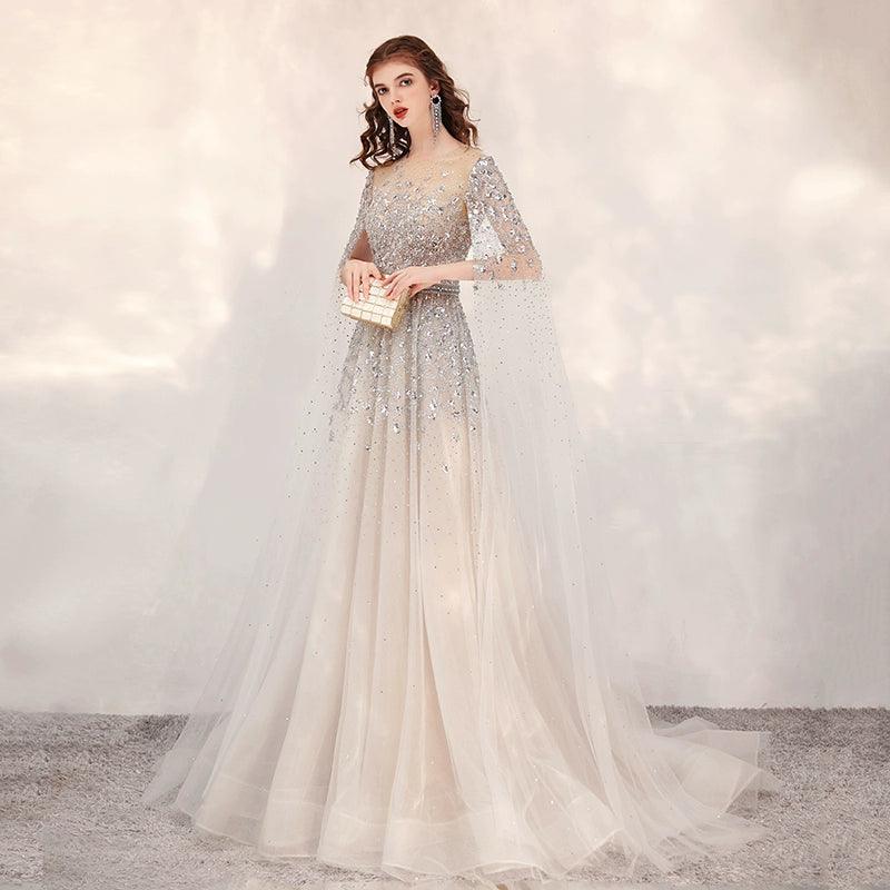 Women's Sexy Evening Dress Long Formal Dresses Beaded Prom Dresses for Women