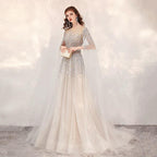 Women's Sexy Evening Dress Long Formal Dresses Beaded Prom Dresses for Women