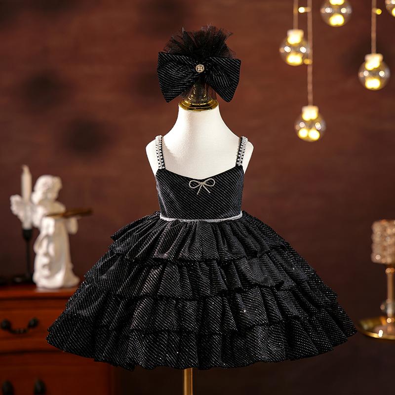 Vestido de lentejuelas para fiesta de primer cumpleaños de niña pequeña 