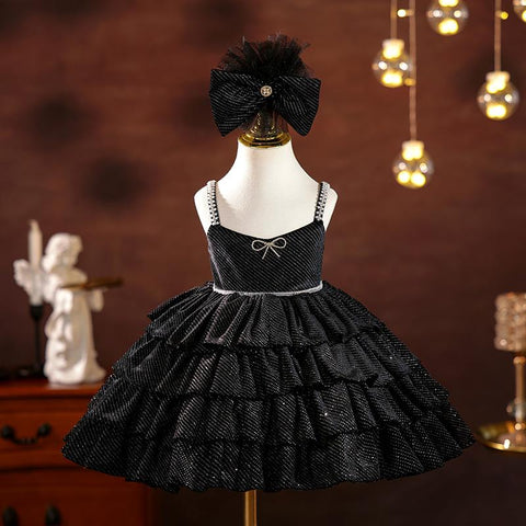 Vestido de lentejuelas para fiesta de primer cumpleaños de niña pequeña 