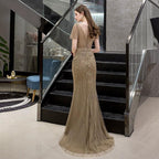 Vestidos de noche de sirena para mujer, vestidos de fiesta con cuentas, vestidos largos de gala 