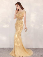 Vestido de noche de sirena para mujer, vestido de fiesta sexy con cuentas, vestido largo formal para mujer 