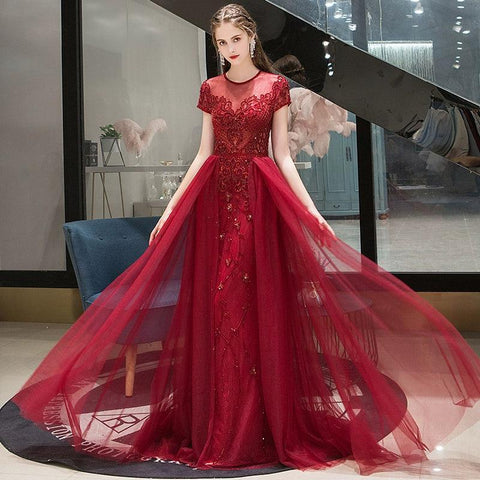 Robe de soirée trapèze sexy pour femme, robe de bal perlée, robe de soirée 