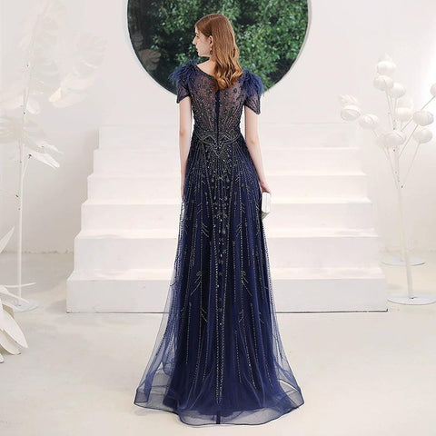 Robe de soirée à col en V, robe de bal sexy, robe de soirée perlée pour femme 