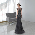 Women's Mermaid Evening Dress Long Prom Dresses Sleeveless for Women Beaded Formal Dresses