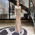 High Quality Mermaid Evening dress For Party  Women Beaded Elegant Gown