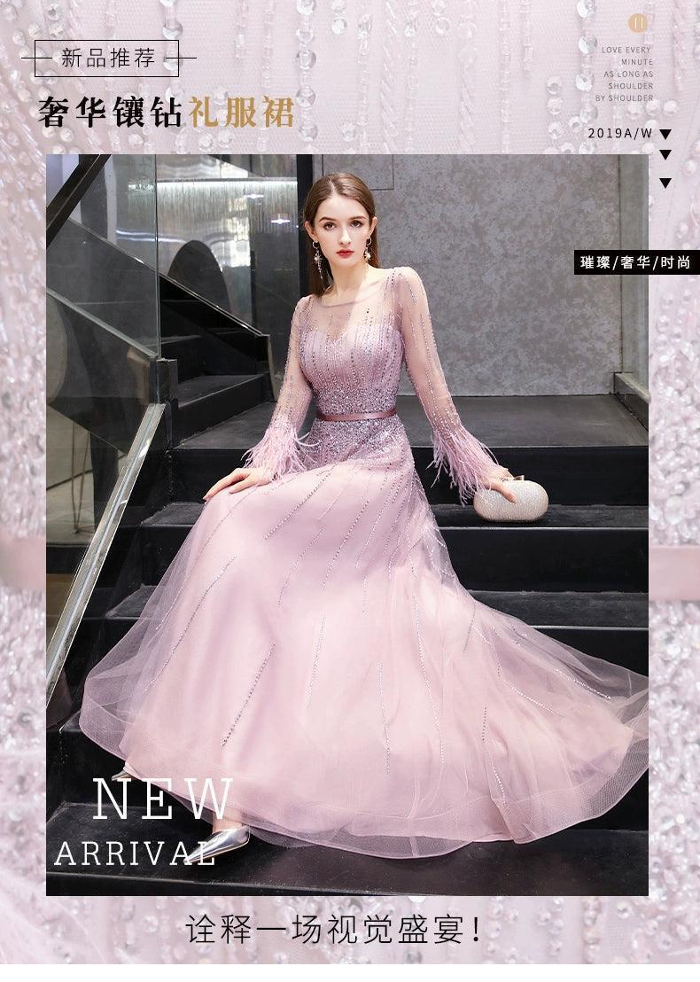 Vestidos de noche de corte A para mujer, vestidos de fiesta con cuentas, vestidos largos formales para mujer 