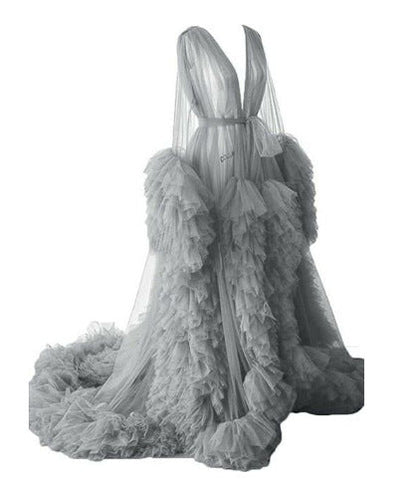 Falda larga de malla fina para maternidad, ropa de estudio fotográfico, bata sexy de mañana