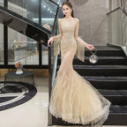 Baoleely Women's Mermaid Evening Dress Long Formal Dresses Sexy Beaded Prom Dresses for Women