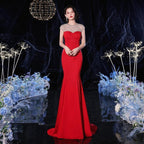 Robe de soirée sirène pour femme 2024, robes de bal, nouvelles robes de mariée sans manches pour fête de mariage 