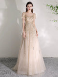 Women's V-Neck Evening Dress Sexy Prom Dresses Beaded Formal Dresses for Women