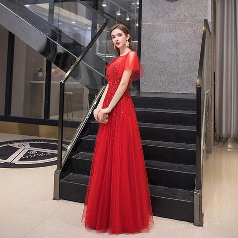 Robe de soirée trapèze sexy pour femme, robe de bal perlée, robe de soirée 