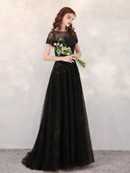 Women's A-Line Evening Dress Long Prom Dresses Sleeveless Beaded Formal Dresses for Women