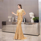 Vestido de noche con escote en V para mujer, vestido sexy de graduación, vestido formal con cuentas para mujer 