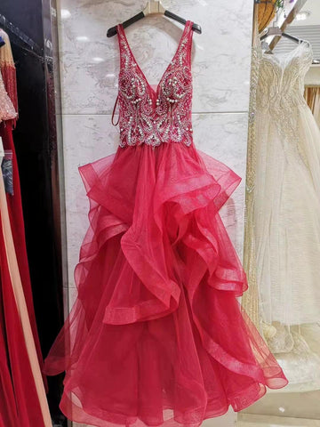 Vestido de noche de gala para mujer, vestido largo formal sin mangas con cuentas, vestido de novia 