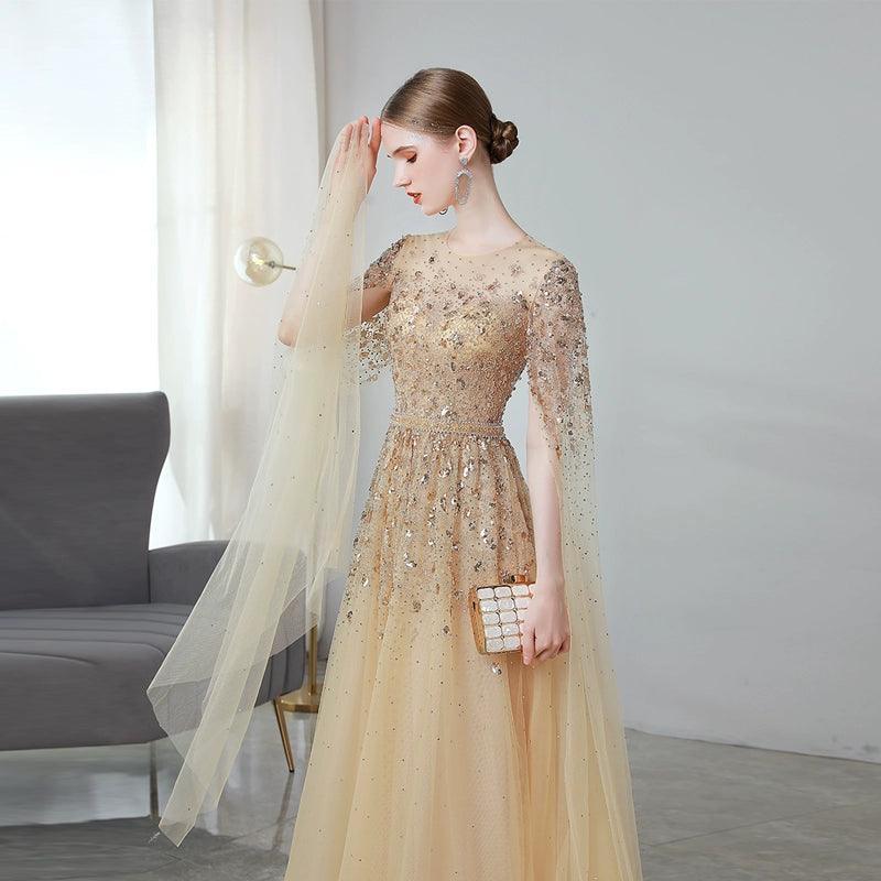 Vestidos de noche largos de corte A para mujer, vestidos de fiesta con cuentas, vestidos formales para mujer 