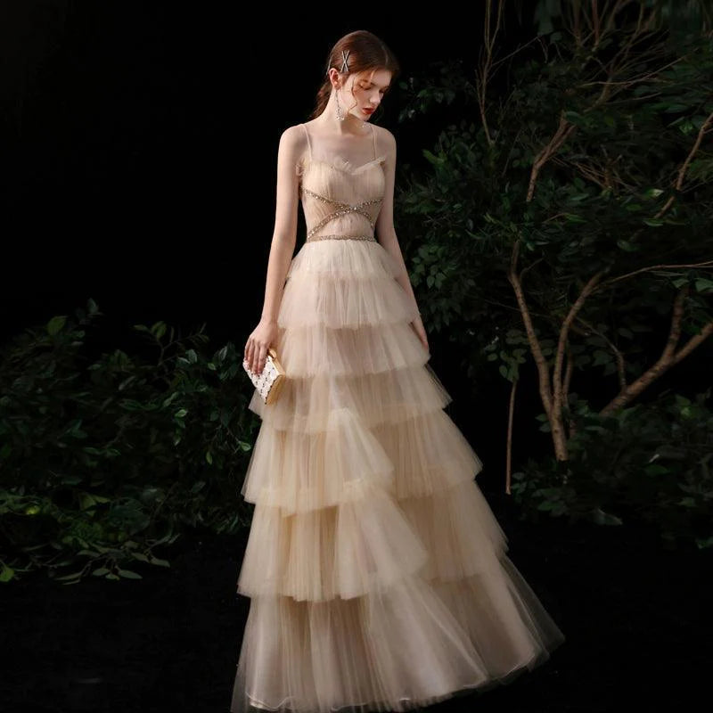 Women's Sexy Evening Dress Beaded Formal Dresses Long Prom Dresses for Women