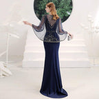 Robe de soirée sirène sexy pour femme, robe de bal perlée, robe longue de soirée 