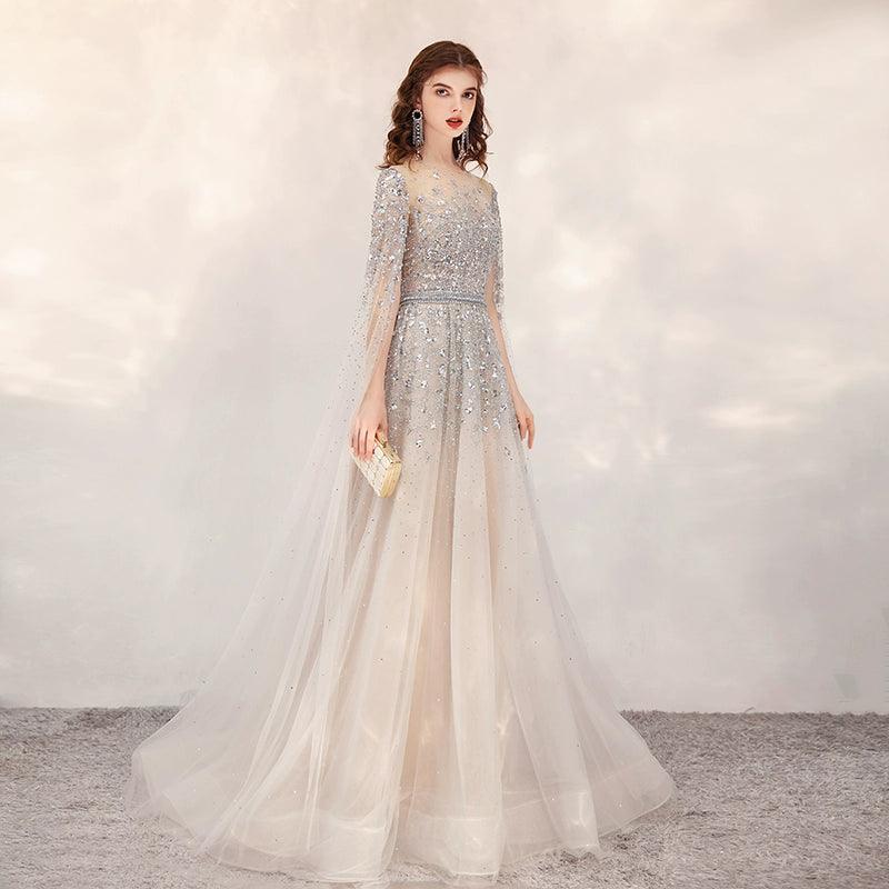 Women's Sexy Evening Dress Long Formal Dresses Beaded Prom Dresses for Women