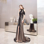 Robe de soirée sexy pour femme, robe de soirée longue perlée, robe de bal pour femme 