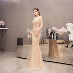 Women's Mermaid Evening Dress Long Prom Dresses Beaded Formal Dresses for Women